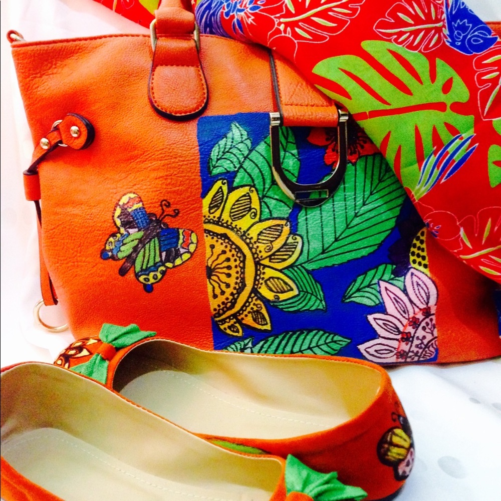 My Hand Painted Purse and Shoes